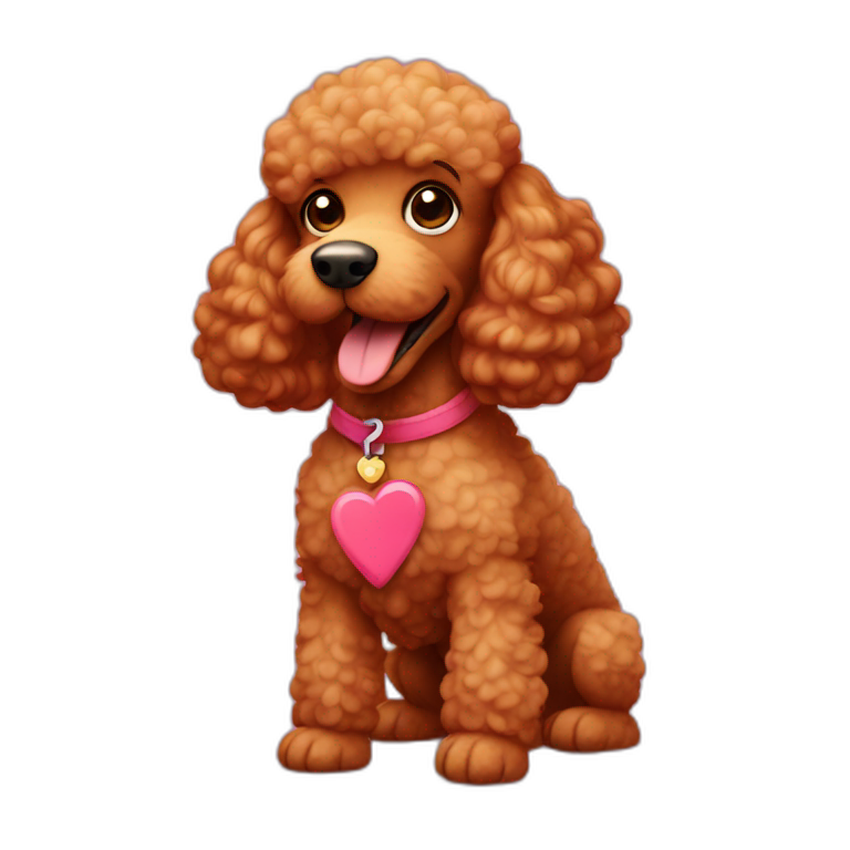 red poodle with hearts above its head  emoji