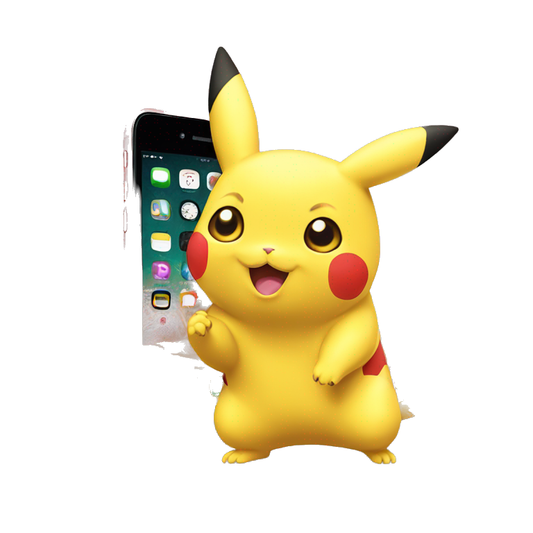 Pikatchu avec un iPhone  emoji