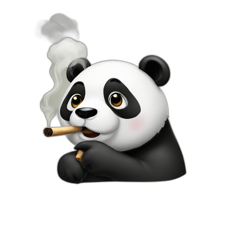 Panda smoking cigar emoji