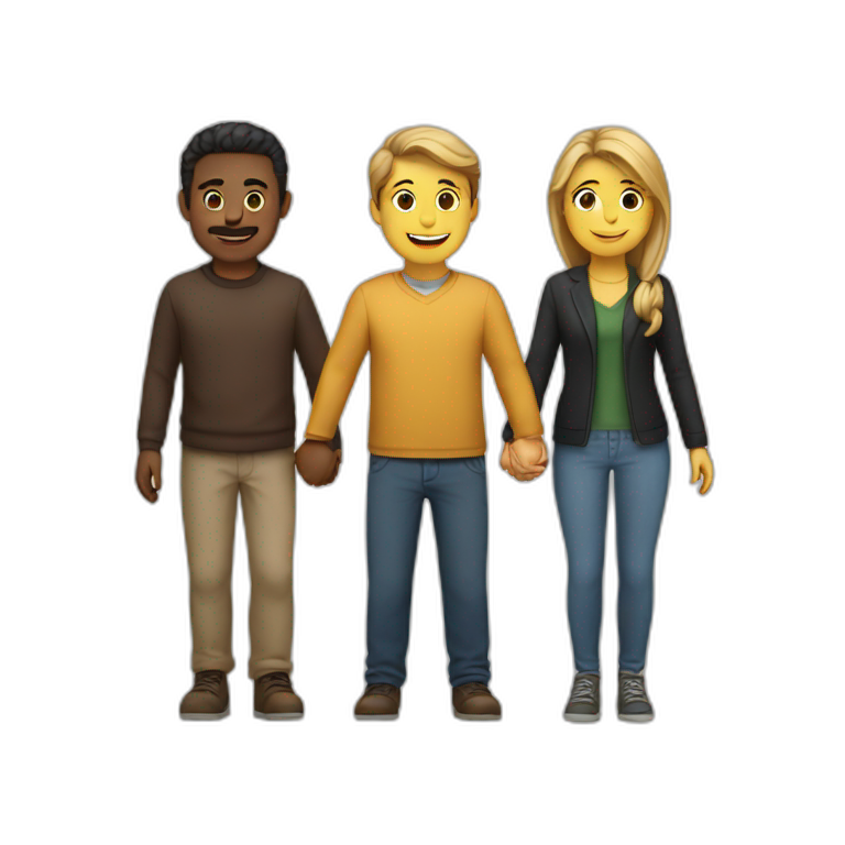 three people holding hands emoji
