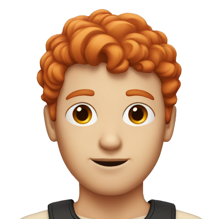 Red head guy with black nose emoji