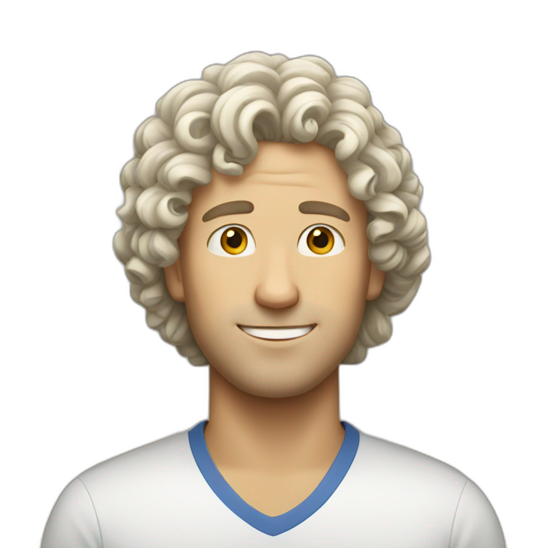White guy with curly hair  emoji