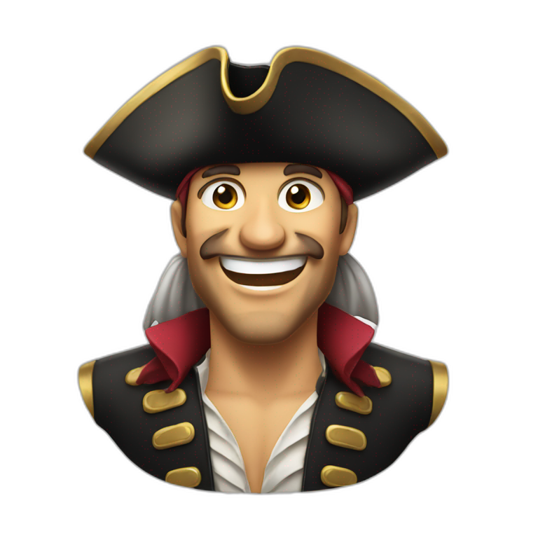 Grinning pirate Face emoji