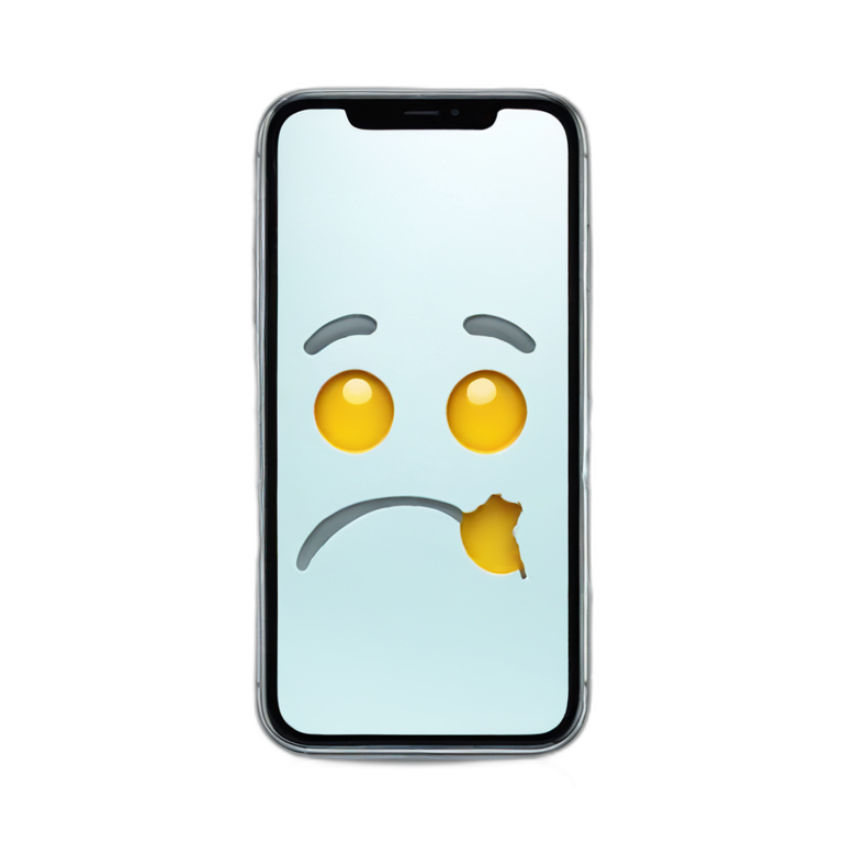iPhone with a cracked screen emoji