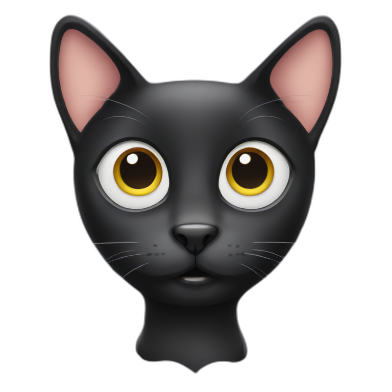 black cat-big eyes emoji