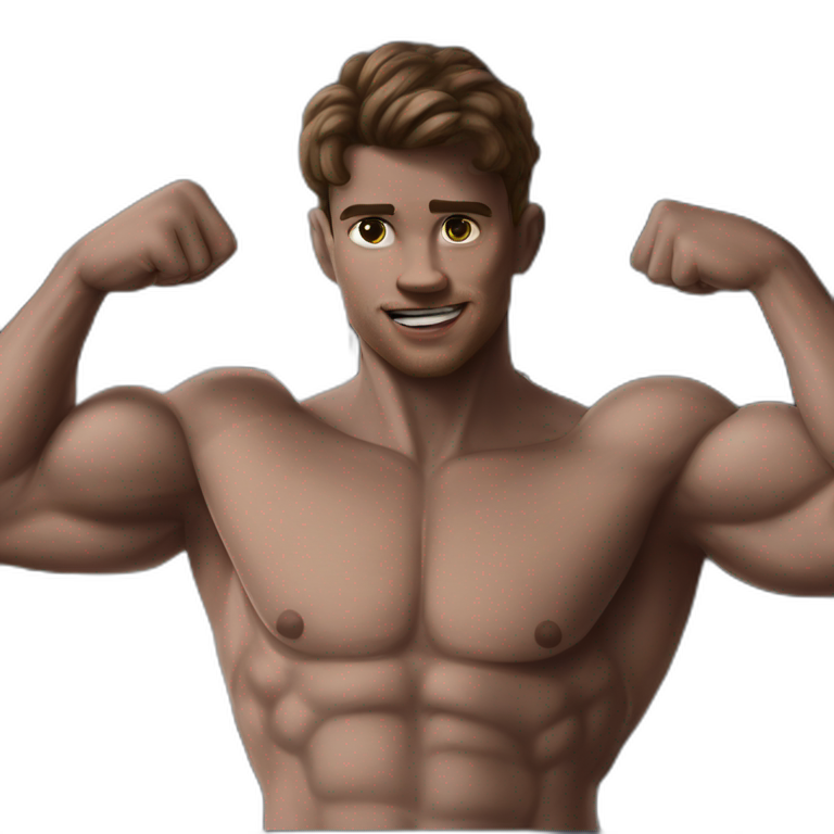 flexing manly solo muscular emoji