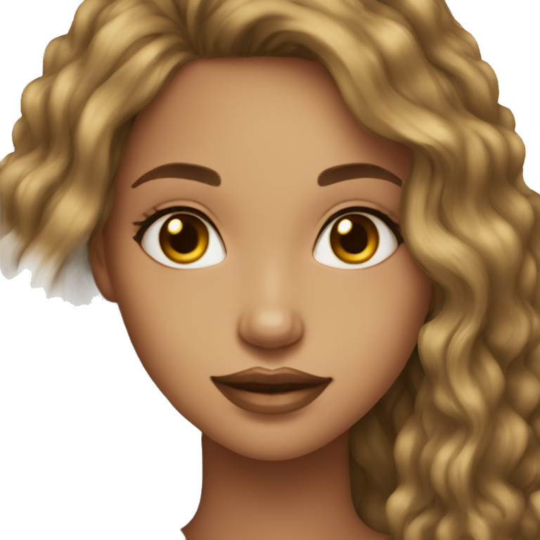 light skin girl long dark brown hairs  emoji
