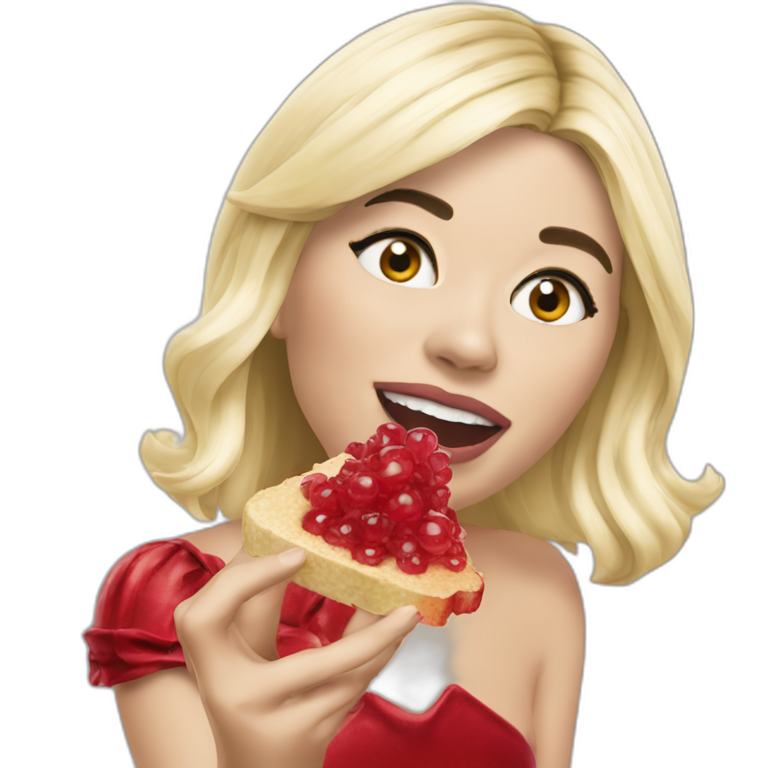 holly willoughby eating bones and red jelly emoji