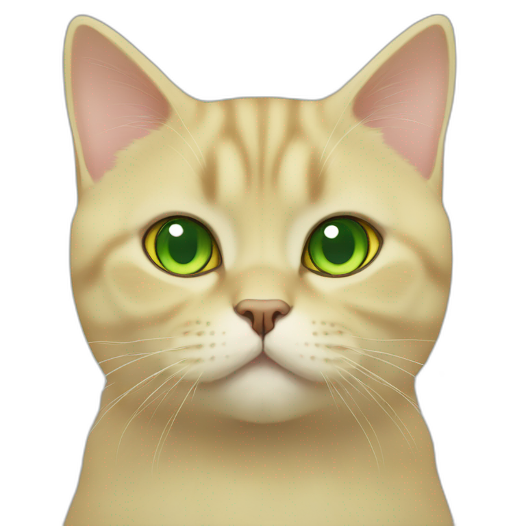 yellow british shorthair cat with green eyes emoji