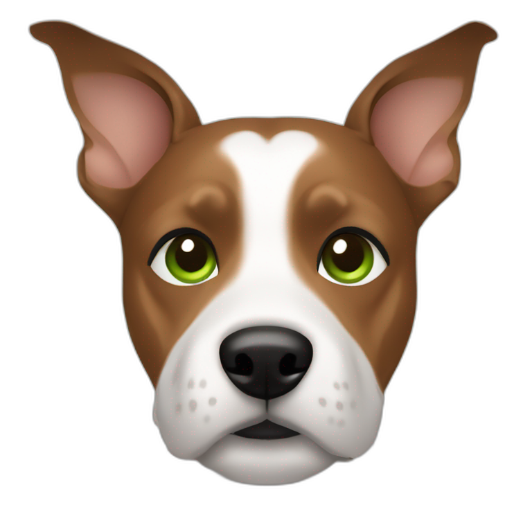 Man modern hair cut brown hair green eyes with jack russell terrier dog emoji