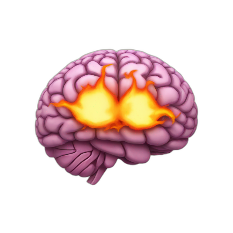 brain with fire emoji