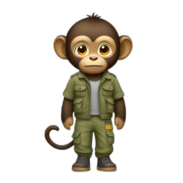 monkey wearing cargo pants emoji