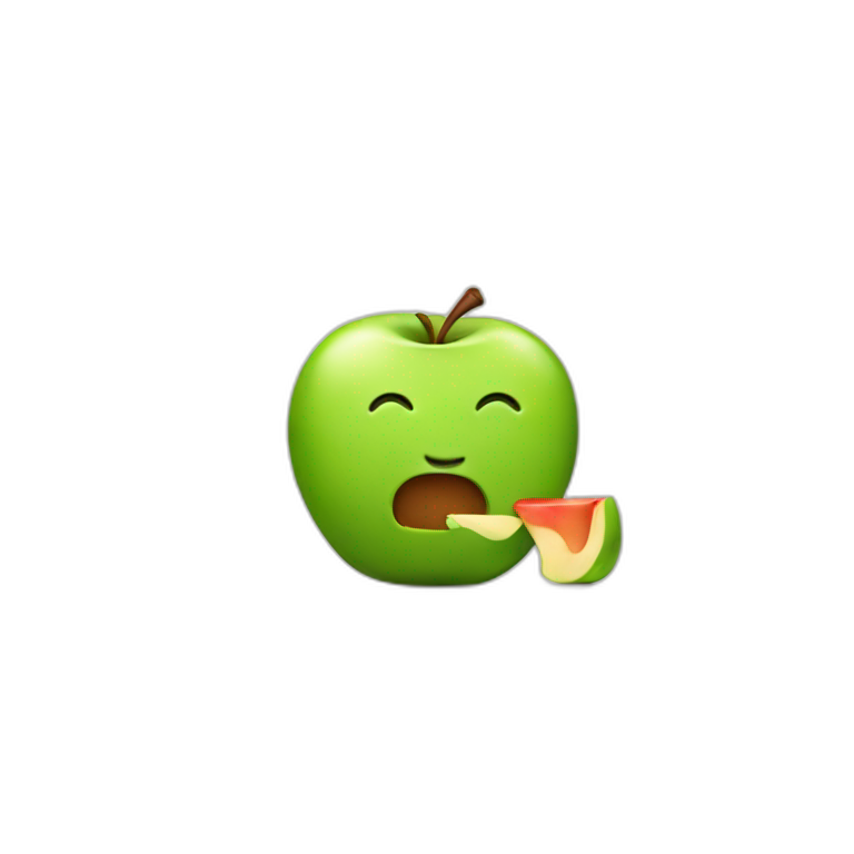 guy eating apple emoji