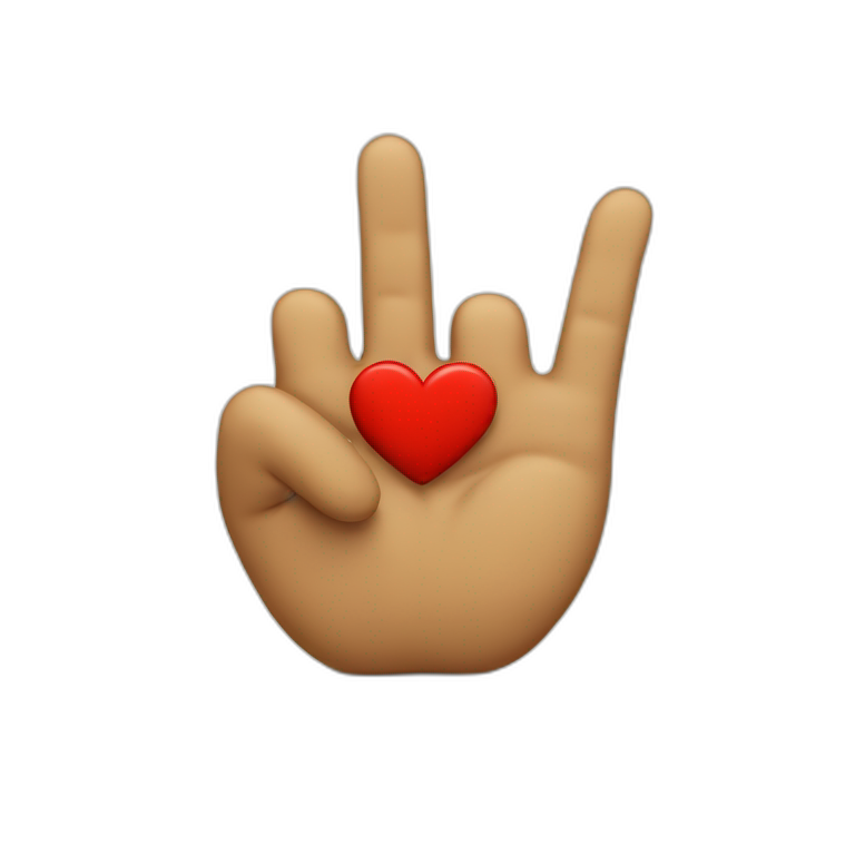 heart and peace hand man emoji