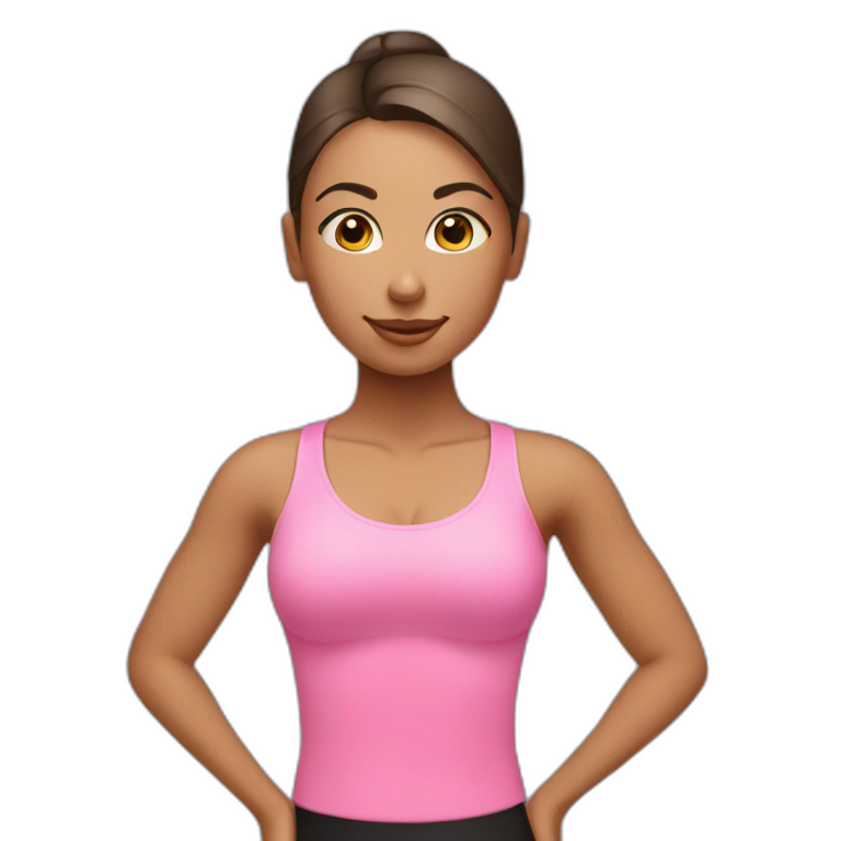 pilates girl in pink emoji