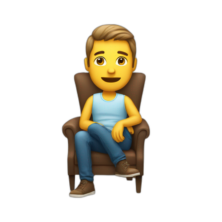man sitting on chair emoji