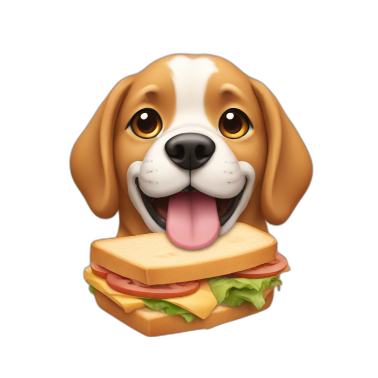 Dog eating a sandwich emoji