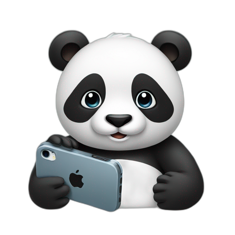 Panda holding an iPhone emoji