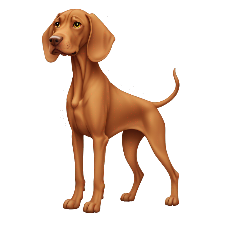 Grown Vizsla dog standing stocky. Droopy ears. Evening Star Kennels - California VizslasGenerator