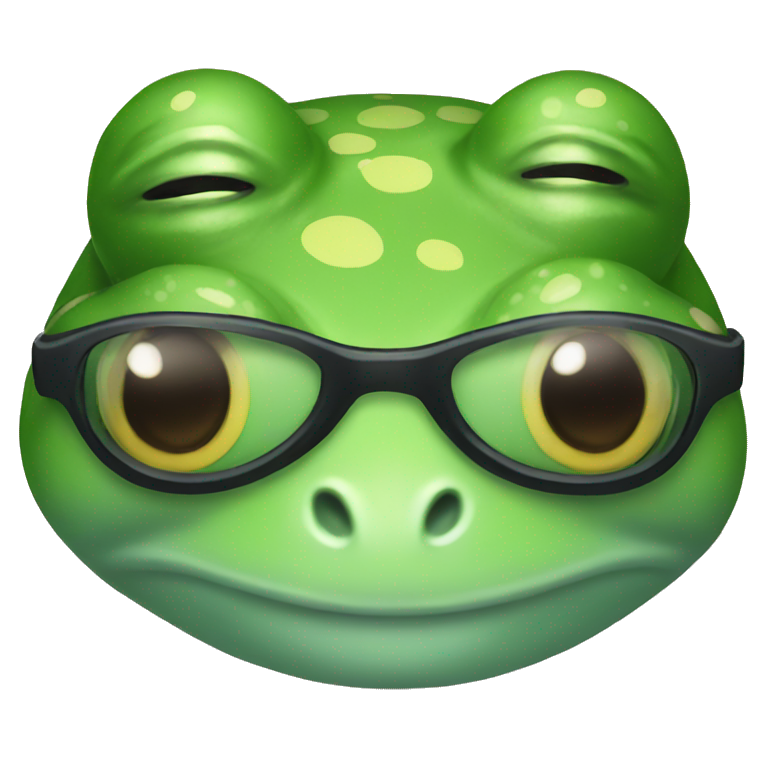 Frog that looks like nerd  emoji