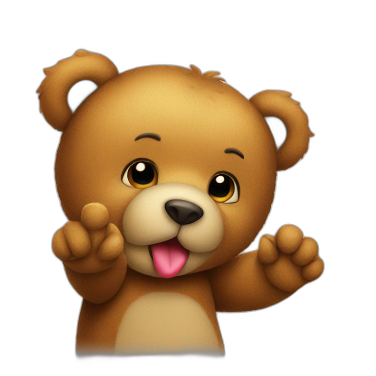 Teddy bear blowing kiss  emoji
