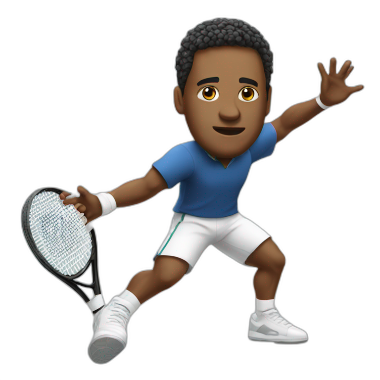 tennis player making politics emoji