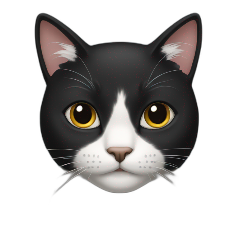 Cat with black hair with black coat emoji
