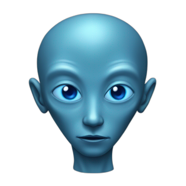 blue alien code emoji