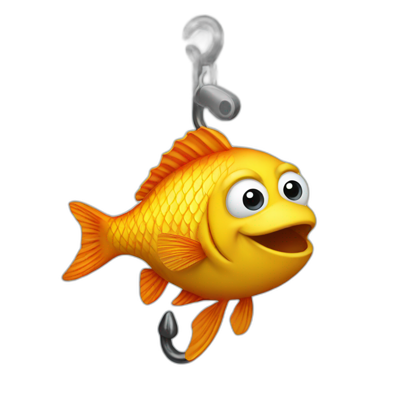 Fish on a hook emoji