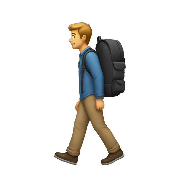 Bagpack man walking away emoji