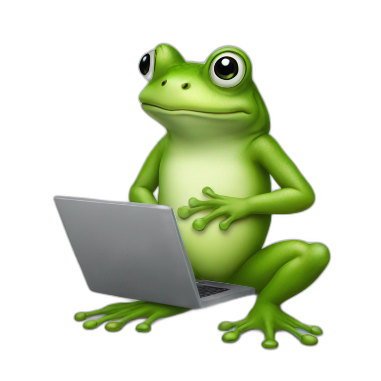 frog holding laptop emoji