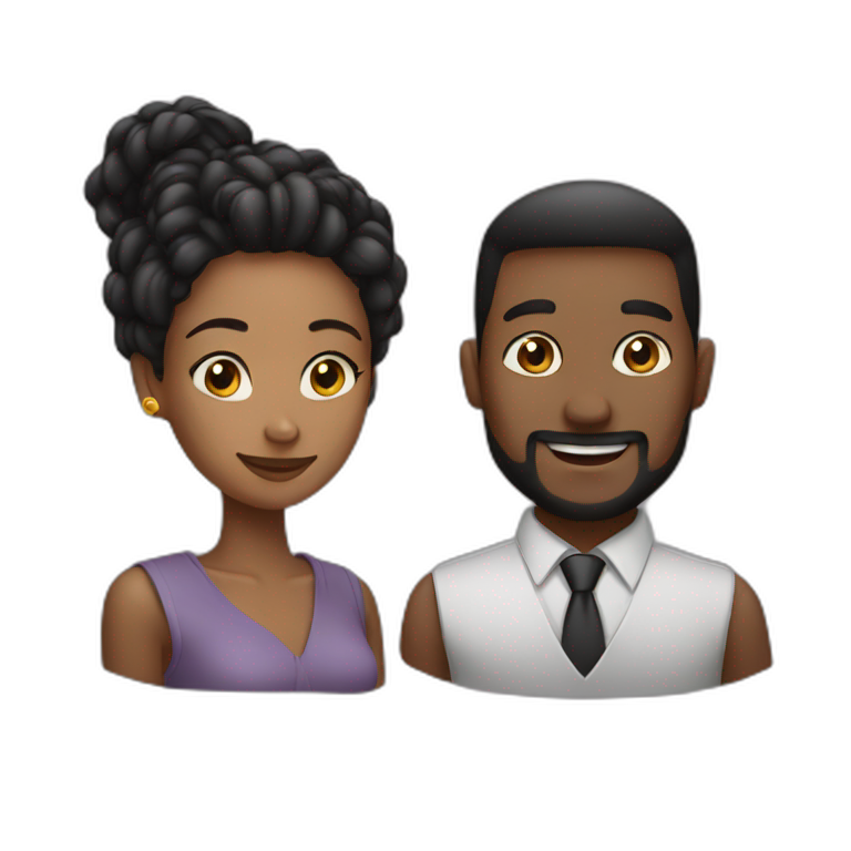 couple love man and woman black emoji