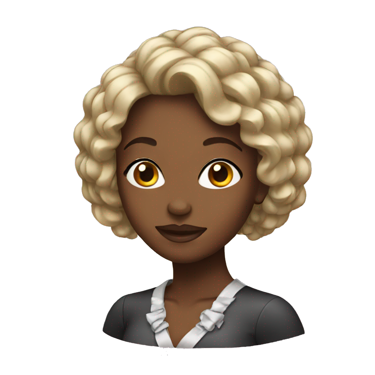 black women with bow in hair emoji