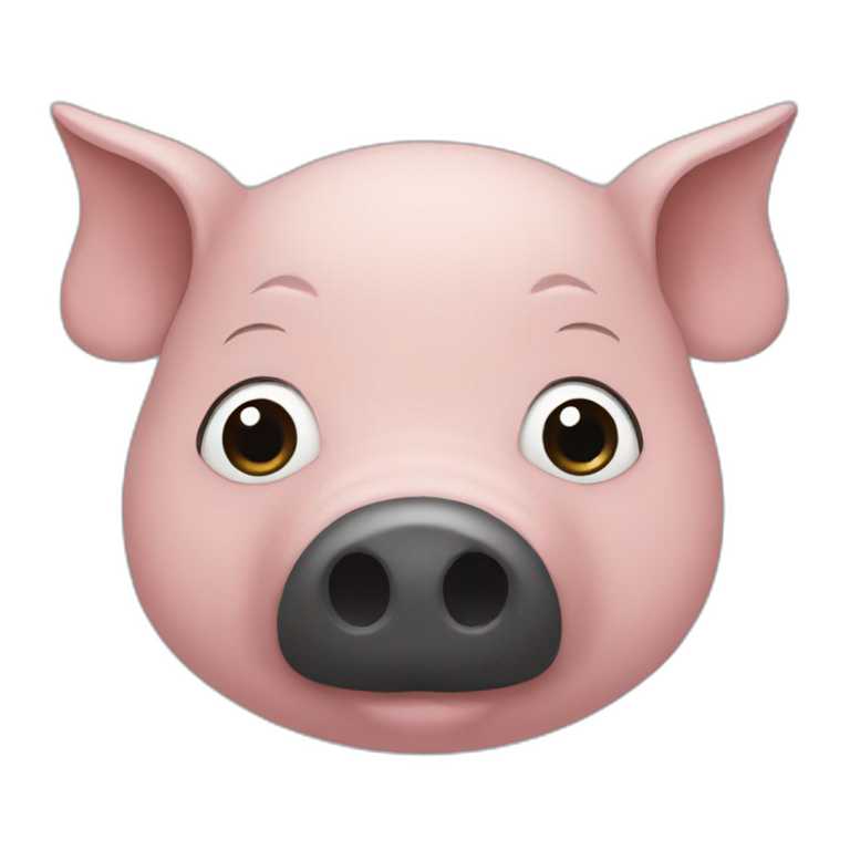 Pig nose with black hair emoji