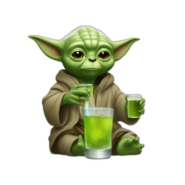 Yoda drinking bear emoji