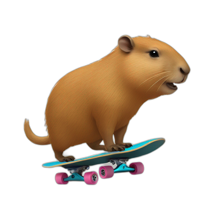 capybara on a onewheel skateboard emoji