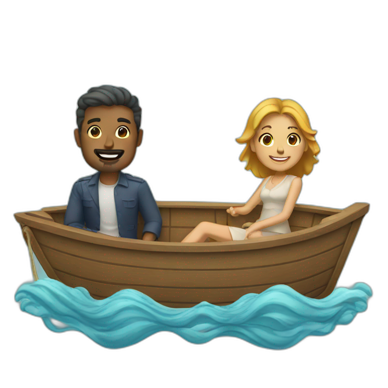 Man and women on a boat emoji