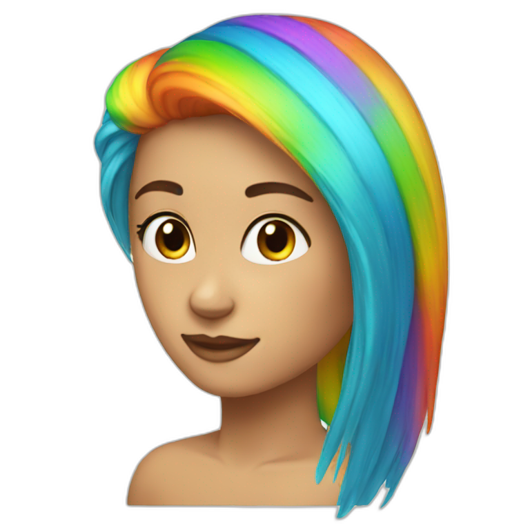 rainbow hair emoji