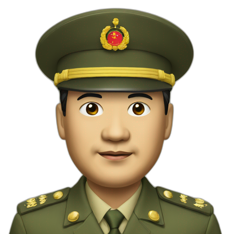 Xi Jinping in a military hat emoji