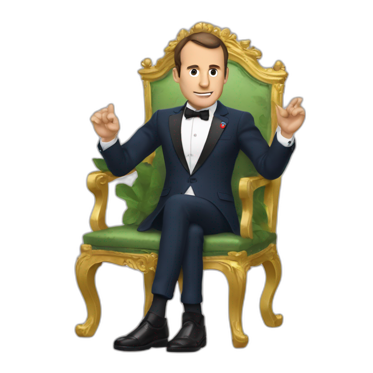 Macron qui fait un doigt d’honneur emoji