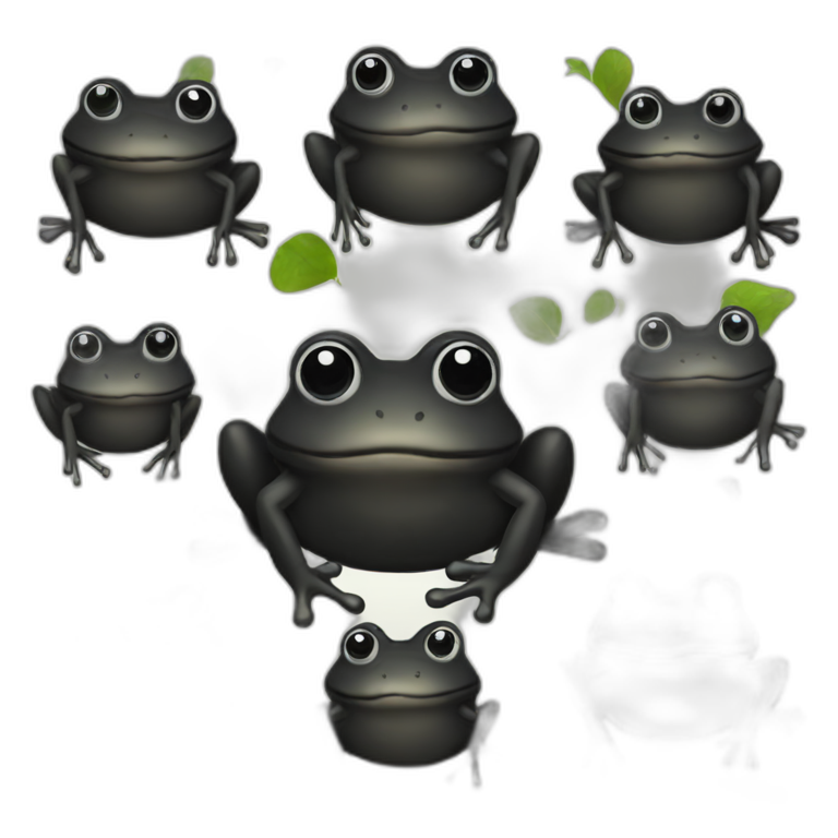 Black frog kissing emoji