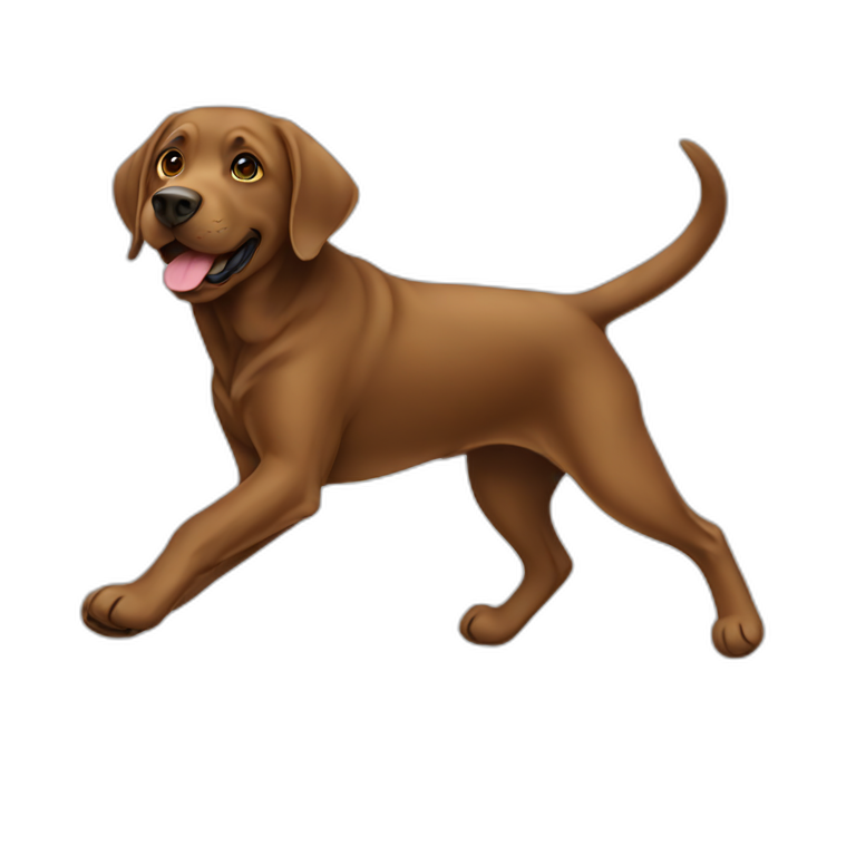 Brown Labrador climbing emoji