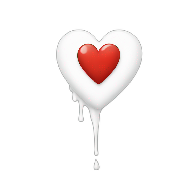 White and red heart  emoji