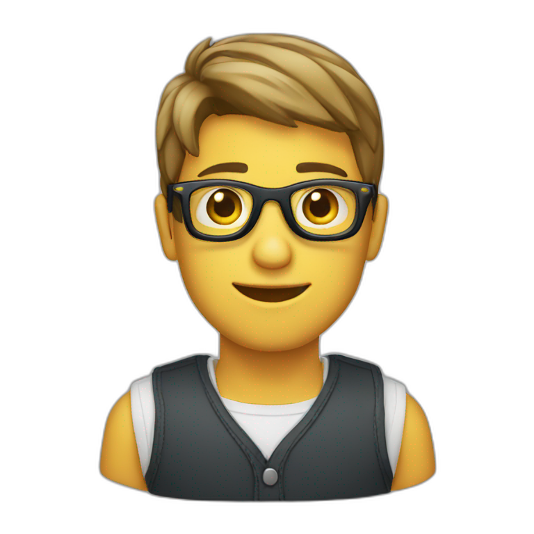 jeune homme lunettes emoji