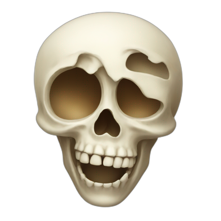 Skull with open mouth (surprised) emoji