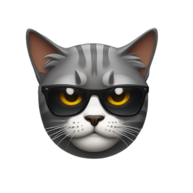 Angry cat wearing sunglasses emoji