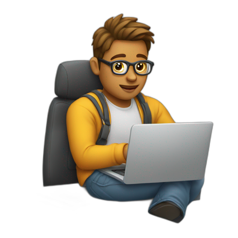 Freelance working on a laptop emoji
