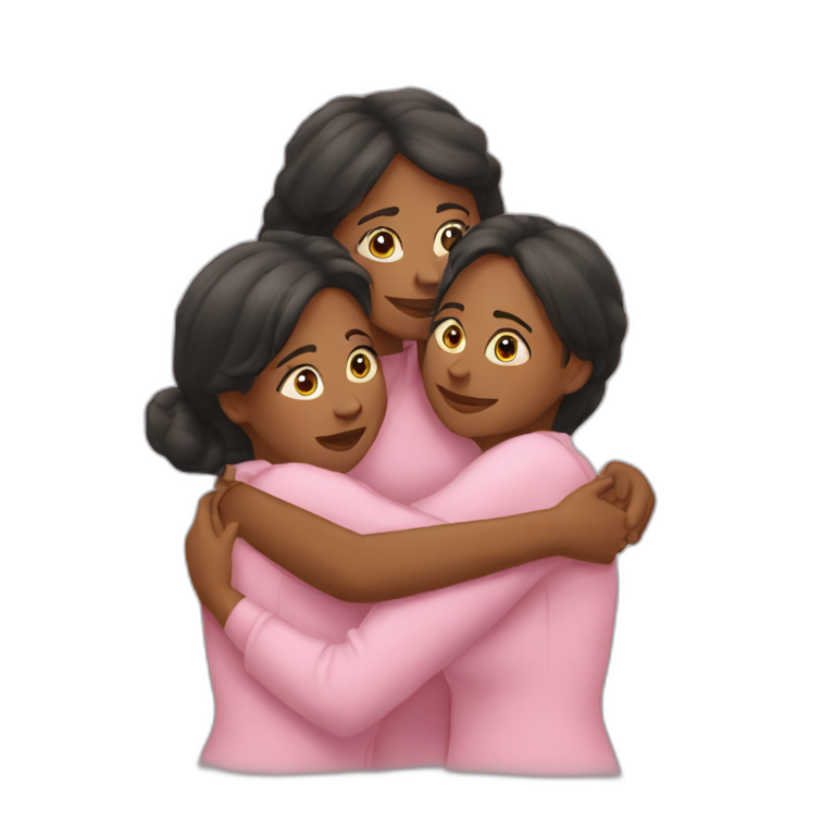 Three sisters hugging emoji