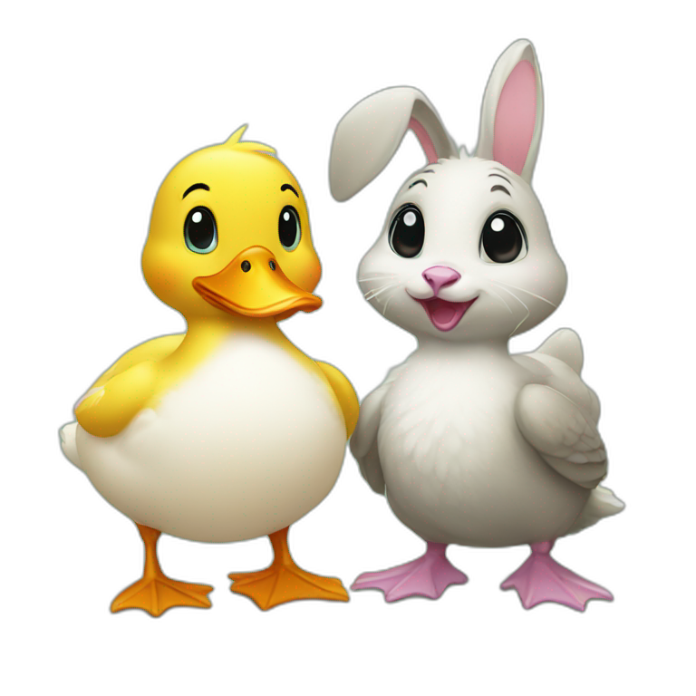 Duck and bunny emoji