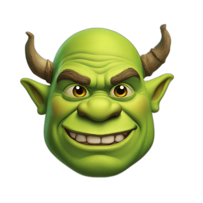 Ogre Shrek face tattoo emoji